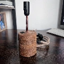 Turned Solid Oak Cylindrical Table Lamp 3.webp
