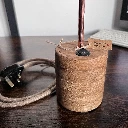 Turned Solid Oak Cylindrical Table Lamp 5.webp