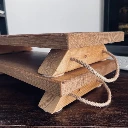 Raised Oak Serving Trays with Rope Handles – Set of 2