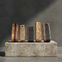 Wooden Keyring Set of 5 Hardwood Mix