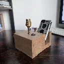 Handmade Oak Desk Lamp with Business Card Holder