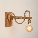 Oak Wall Light with Extended Arm